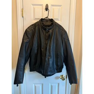 River Road Heavy Cafe Racer Motorcycle Leather Jacket Size 44 (L)